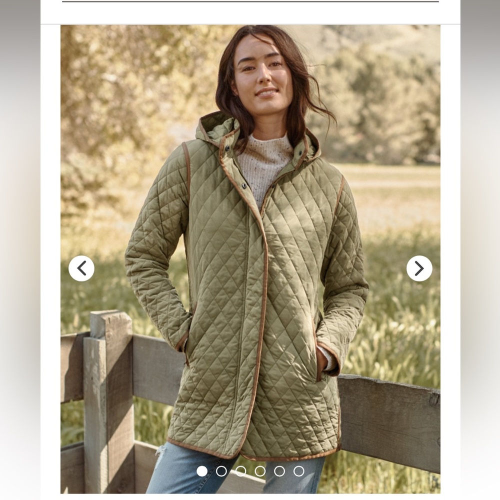 Garnet Hill Recycled Quilted Car Coat Size M